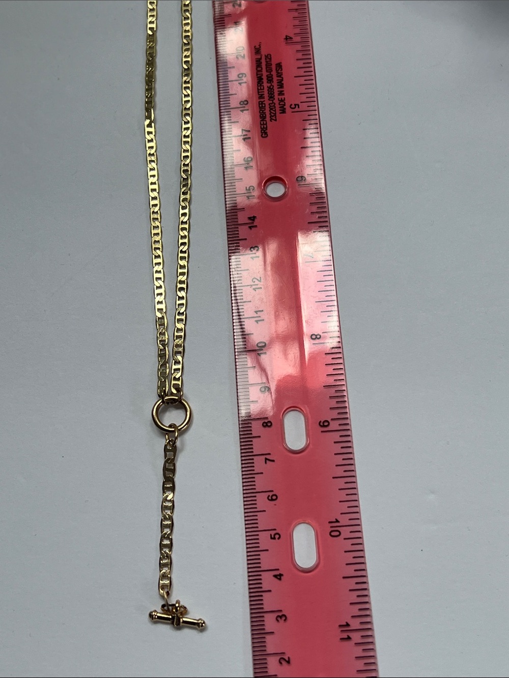 Gold Link T-Bar Drop Necklace - Women Jewelry - Picture 3 of 5